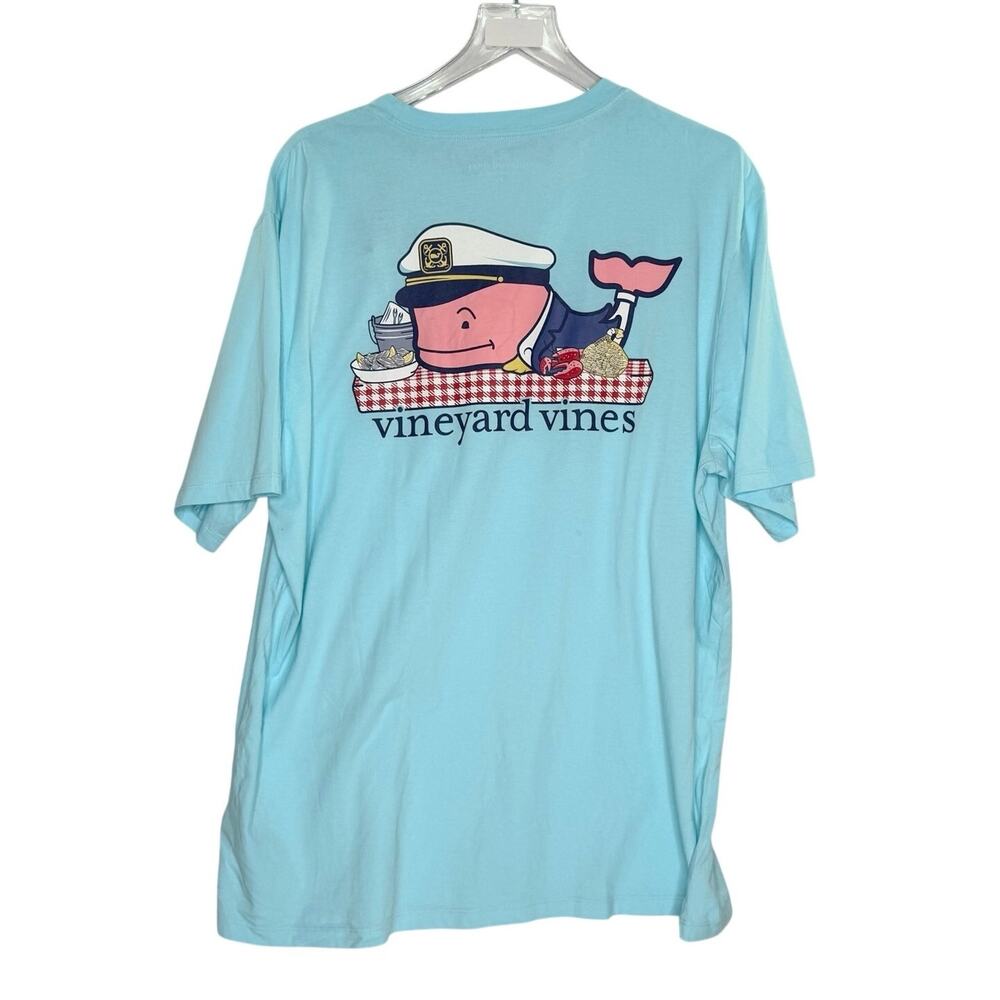 Vineyard Vines Clambake Whale Pocket Tee XL NEW Sea Splash Blue Preppy